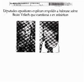 Diputados opositores explican respaldo a informe sobre Becas Valech que cuestiona a ex ministras.