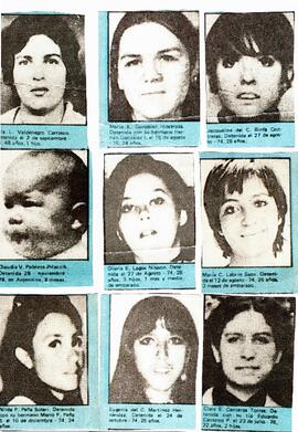 Fotografías de mujeres detenidas desaparecida.