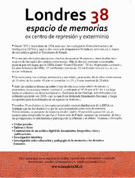 Londres 38. Espacio de memorias ex centro de represión y exterminio