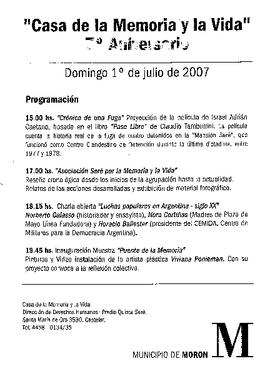 "Casa de la Memoria y la Vida" 7° Aniversario