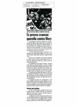 Ex presos cranean querella contra Mery