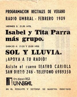 Programación recitales de verano