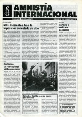 Amnistía Internacional. Boletín Informativo n°2 (volumen XIII)