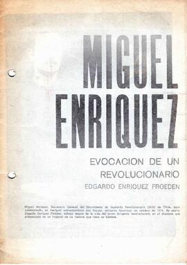Miguel Enríquez. Evocación de un revolucionario. Edgardo Enríquez Froeden