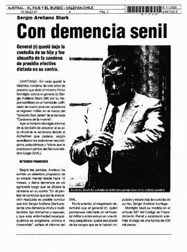 Sergio Arellano Stark, con demencia senil.