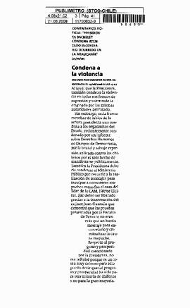 Condena a la violencia.