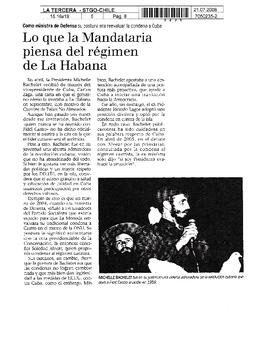 Lo que la Mandataria piensa del régimen de La Habana