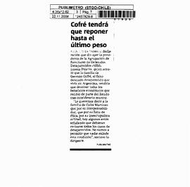 Cofré tendrá que reponer hasta el último peso.