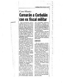 Carearán a Corbalán con ex fiscal militar