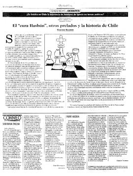 El "cura Hasbún", otros prelados y la historia de Chile