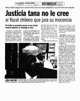 Justicia tana no le cree al fiscal chileno que jura su inocencia.