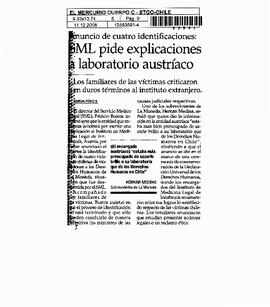 SML pide explicaciones a laboratorio austríaco.