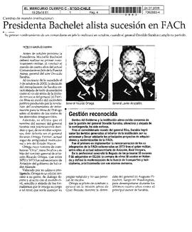 Presidenta Bachelet alista sucesión en FACH