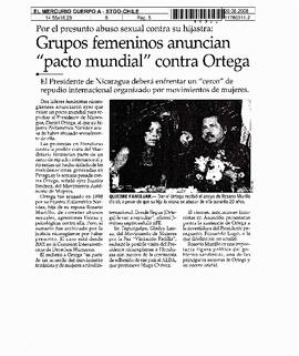 Grupos femeninos anuncian "pacto mundial" contra Ortega.