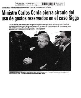 Ministro Carlos Cerda cierra círculo del uso de gastos reservados en el caso Riggs