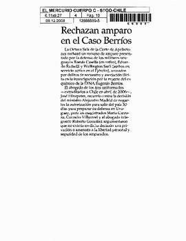 Rechazan amparo en el Caso Berrios.