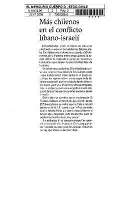 Más chilenos en el conflicto líbano-israél