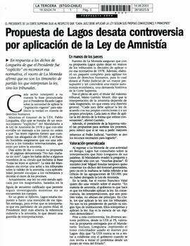 Propuesta de Lagos desata controversia por aplicación de la Ley de Amnistía