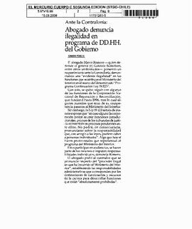 Abogado denuncia ilegalidad en programa de DD.HH. del Gobierno.