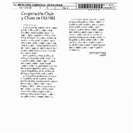 Cooperación Chile y China en DD.HH.