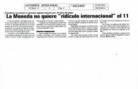 La Moneda no quiere "ridículo internacional" el 11