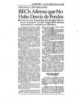 Crédito a retornados: BECh Afirma que No Hubo Desvío de Fondos