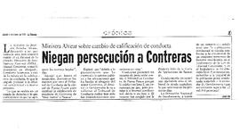 Niegan persecución a Contreras