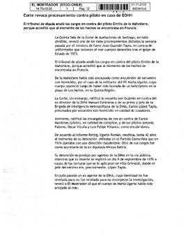 Corte revoca procesamiento contra piloto en caso de DD.HH