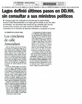 Lagos definió últimos pasos en DD.HH. Sin consultar a sus ministros políticos