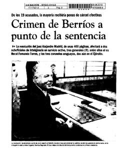 Crimen de Berríos a punto de la sentencia