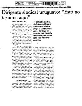 Dirigente sindical uruguayo: "Esto no termina aquí".