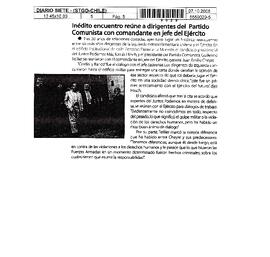 Inédito encuentro reúne a dirigentes del Partido Comunista con comandante en jefe del Ejército.