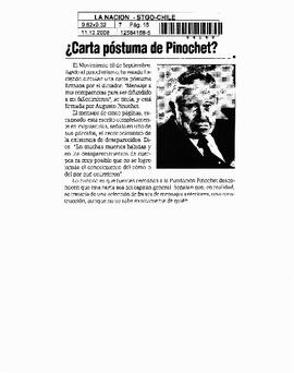 ¿Carta póstuma de Pinochet?