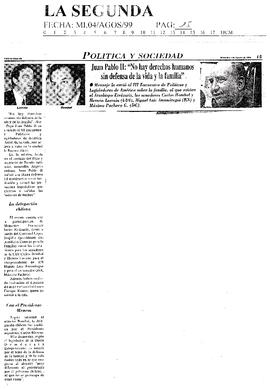 Juan Pablo II: "No hay derechos humanos sin defensa de la vida y la familia"