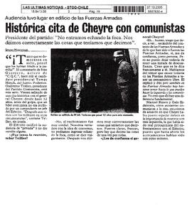 Histórica cita de Cheyre con comunistas.
