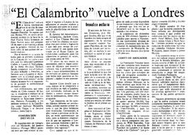 "El calambrito" vuelve a Londres