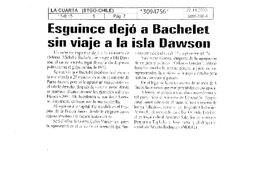 Esguince dejó a Bachelet sin viaje a la isla Dawson