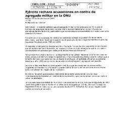 Ejército rechaza acusación en contra de agregado militar en la ONU