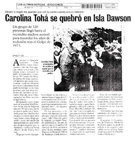 Carolina Tohá se quebró en Isla Dawson