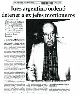 Juez argentino ordenó detener a ex jefes montoneros