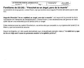 Familiares de DD.DD.: "Pinochet es un ángel, pero de la muerte"