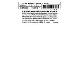 Libertad bajo fianza para ex jerarca