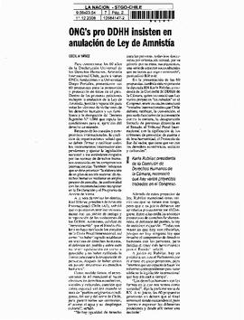 ONG's pro DD.HH. insisten en anulación de ley de Amnistía.