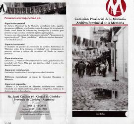 Comisión Provincial de la Memoria. Archivo Provincial de la Memoria.