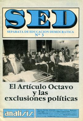 SED: Separata de Educación Democrática n°3. El Artículo Octavo y las exclusiones políticas