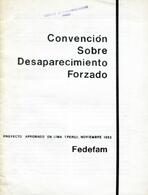 Fedefam. Convención sobre Desaparecimiento Forzado.