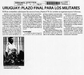 Uruguay: plazo final para los militares.
