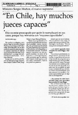 Ministro Sergio Muñoz, el nuevo supremo: "En Chile, hay muchos jueces capaces".