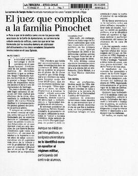 El juez que complica a la familia Pinochet.