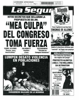 "Mea Culpa" del congreso toma de fuerza